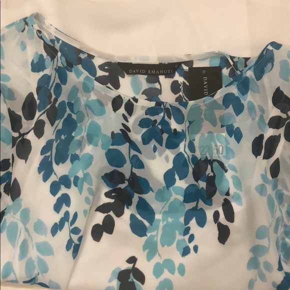 Nwt David Emanuel UK Sheer Leaf Print Blouse - Picture 5 of 5